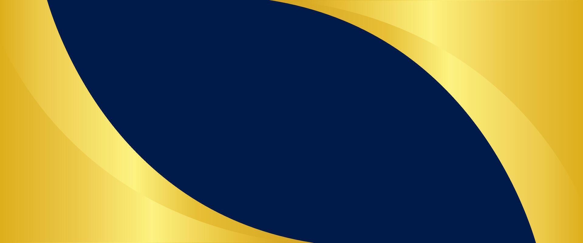 A blue and gold logo with a curved shape vector