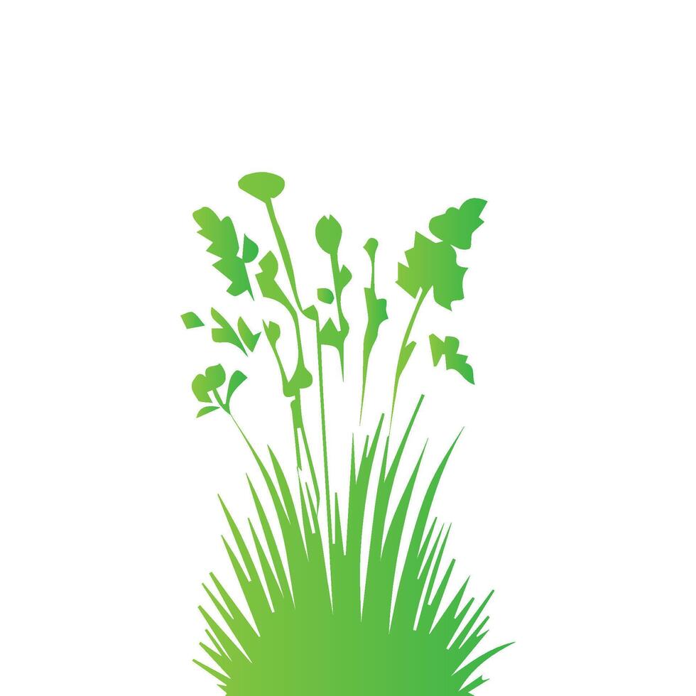 Green grass and plants vector