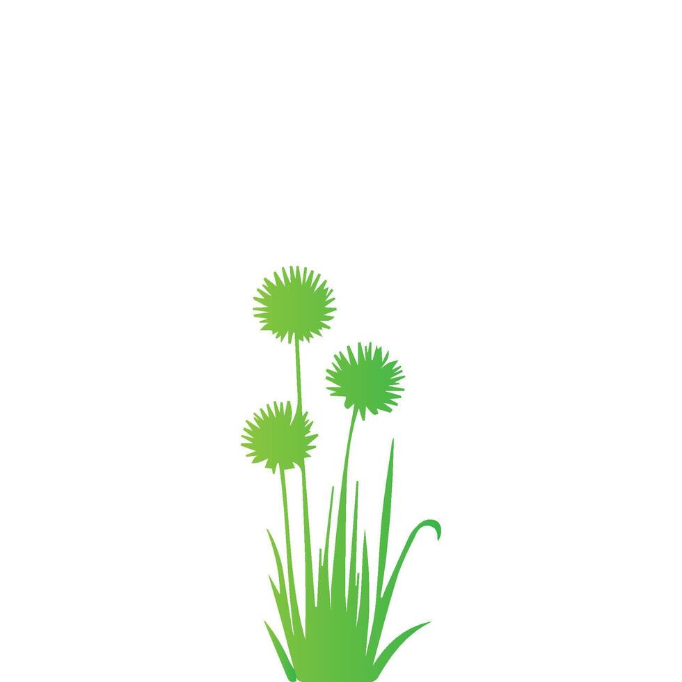 Green grass with flowers vector
