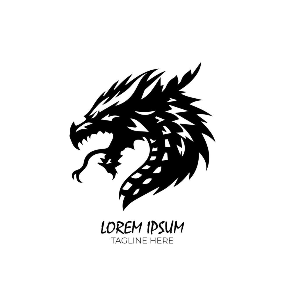 Dragon head logo design template vector