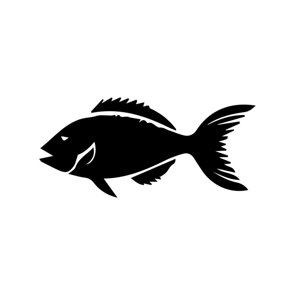 Fish silhouette on white background vector
