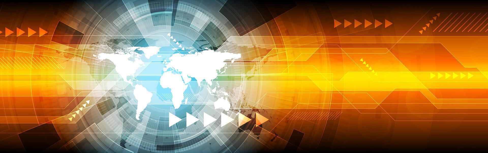 Abstract hi-tech bright web banner design vector