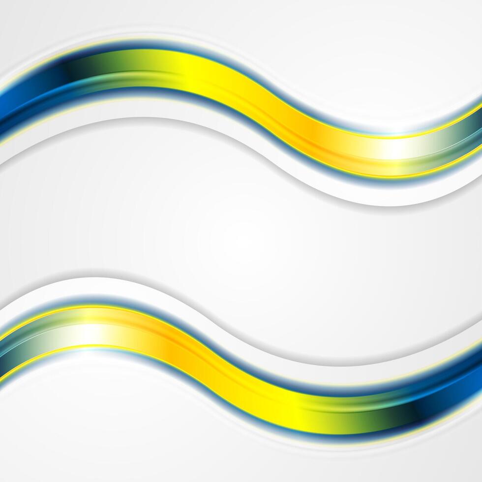 Abstract corporate background with colorful waves vector