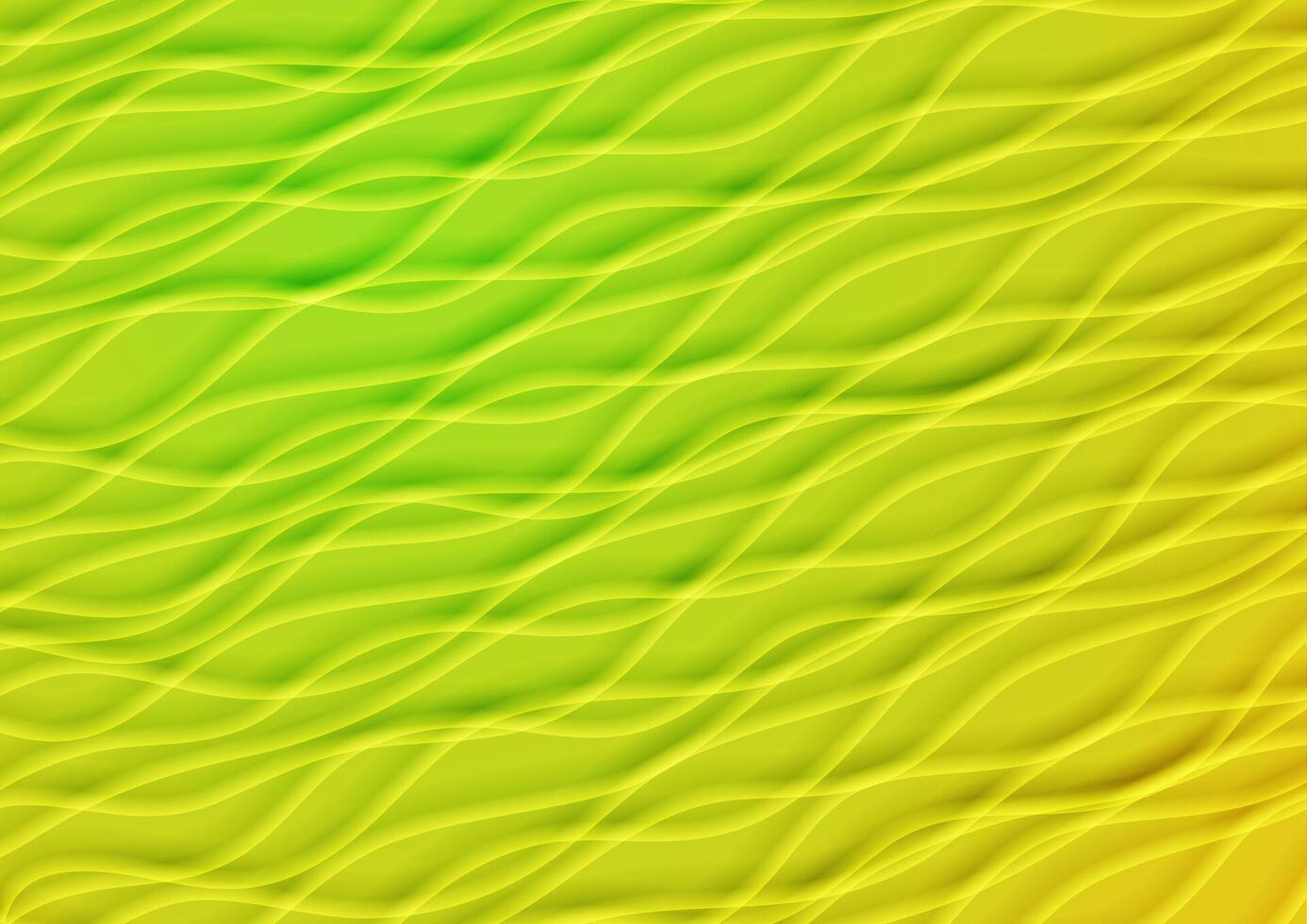 Green and yellow summer waves background vector