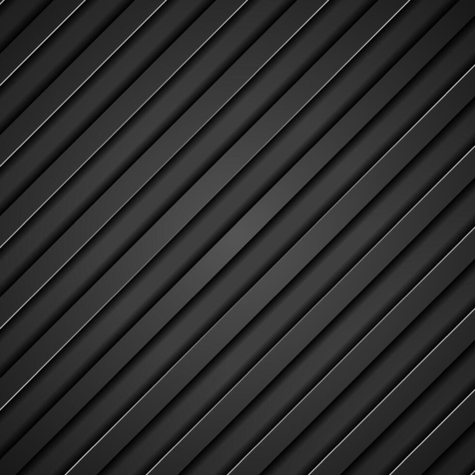 Abstract tech black diagonal stripes background vector
