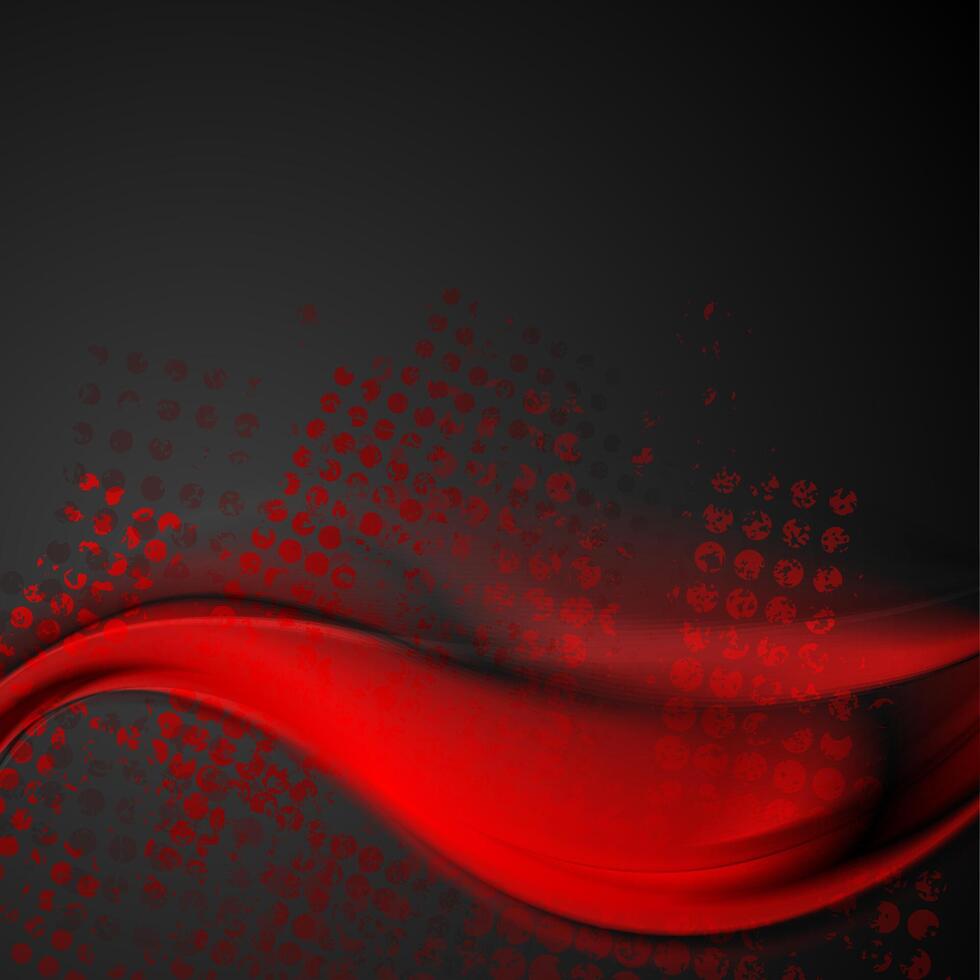 Abstract red and black wavy grunge background vector