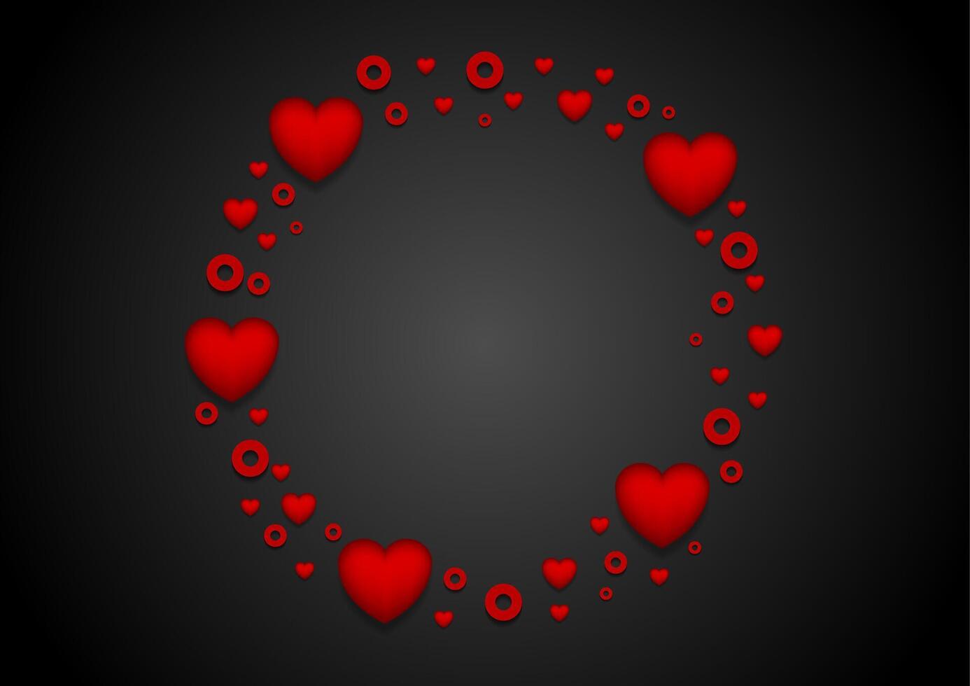 Circle from red hearts St Valentines Day design vector
