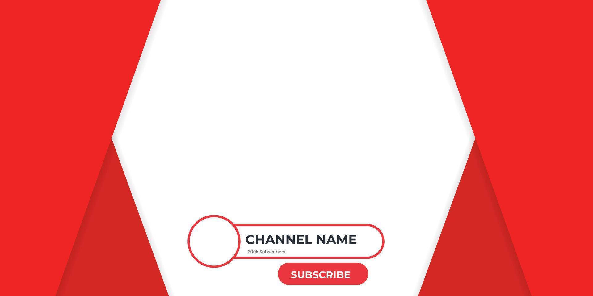 A red and white background with a button for channel name vector