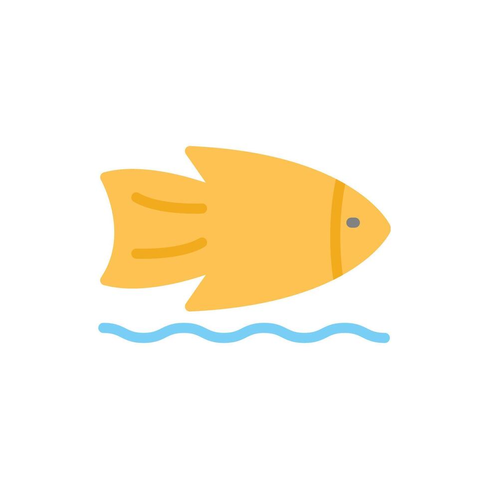 fish icon flat style vector