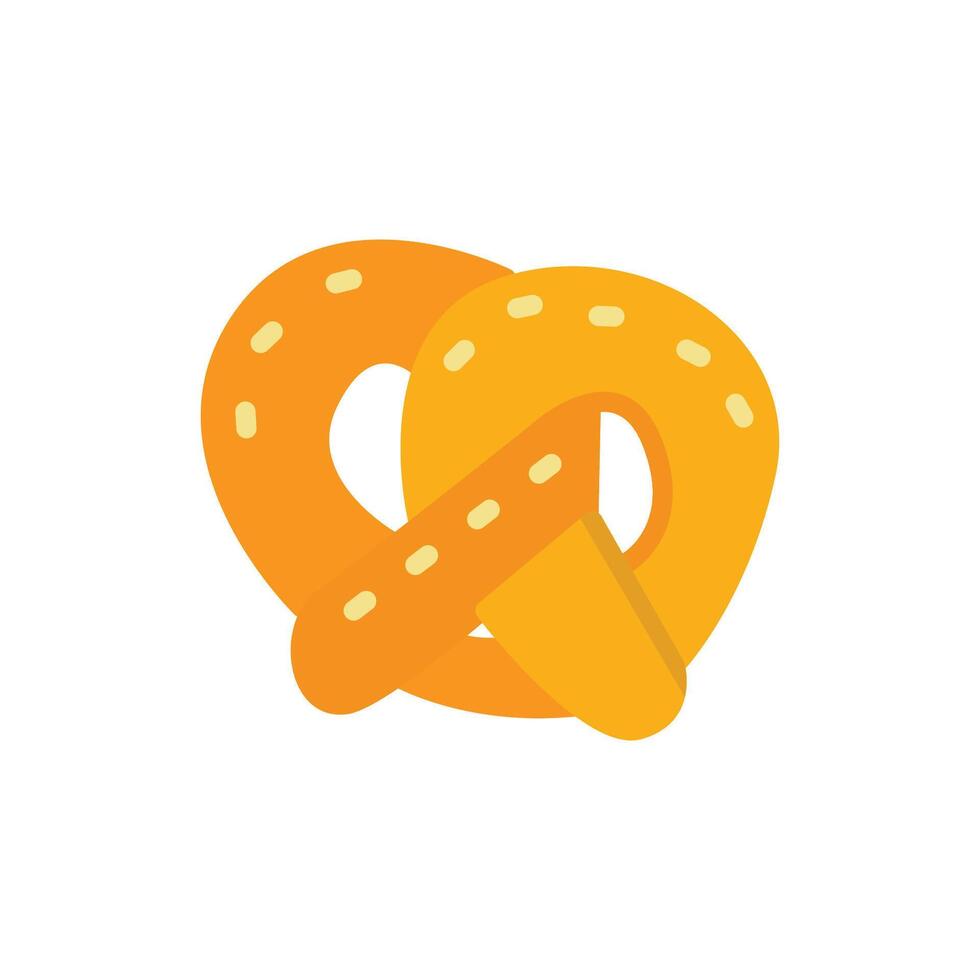 pretzel icon flat style vector