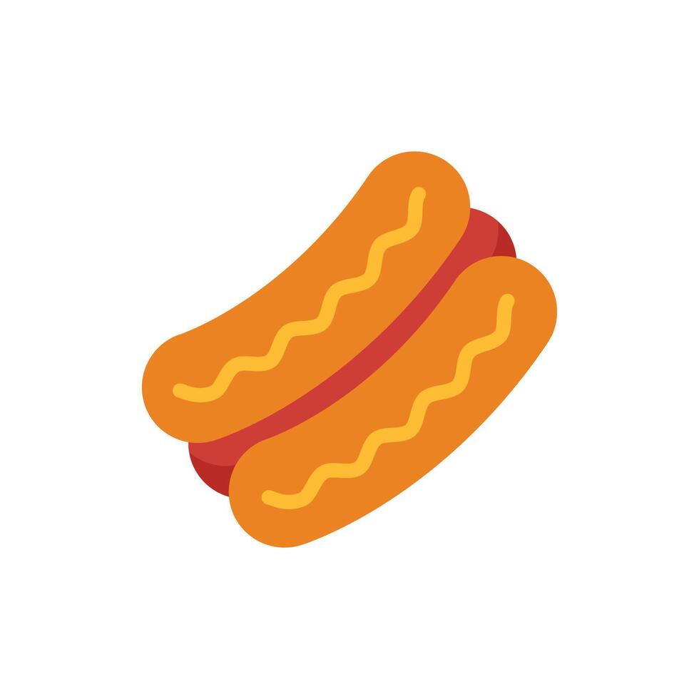 hot dog icon flat style vector