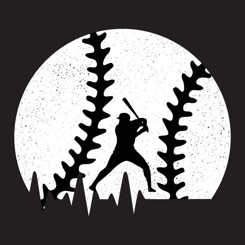 Heartbeat shape Baseball Player T-Shirt design vector