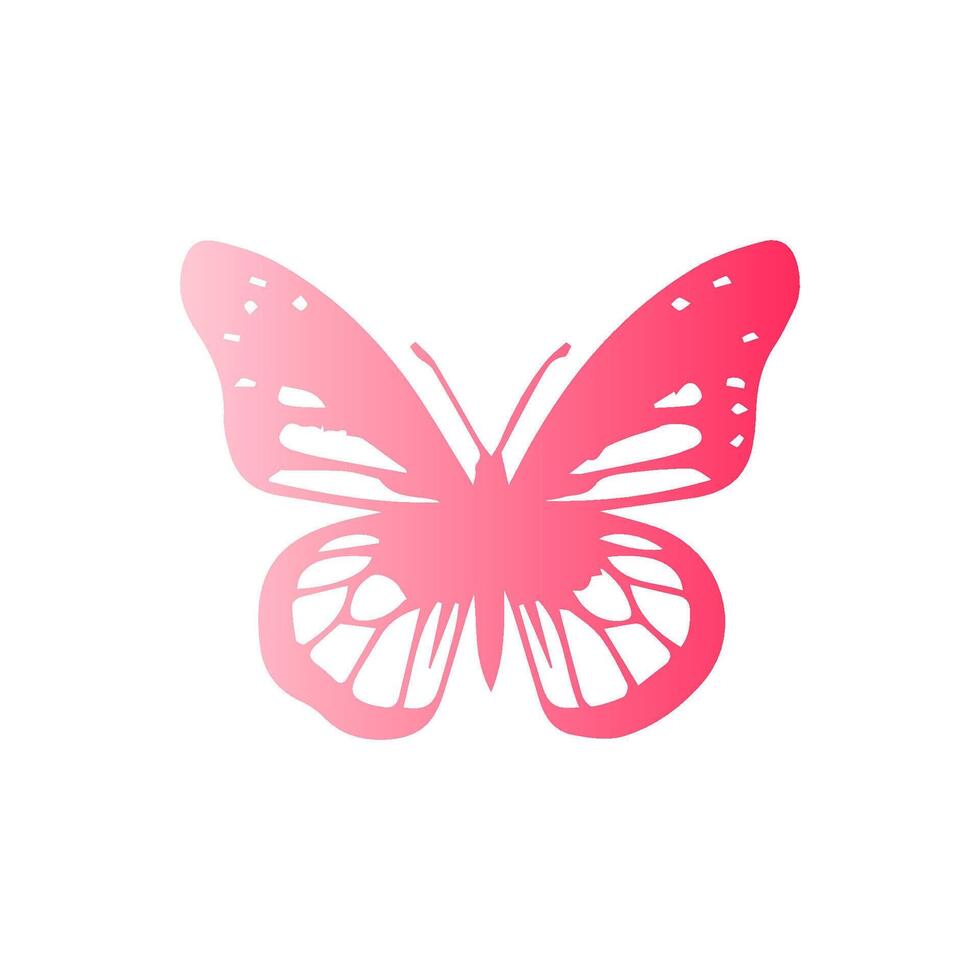 A pink butterfly on a white background vector