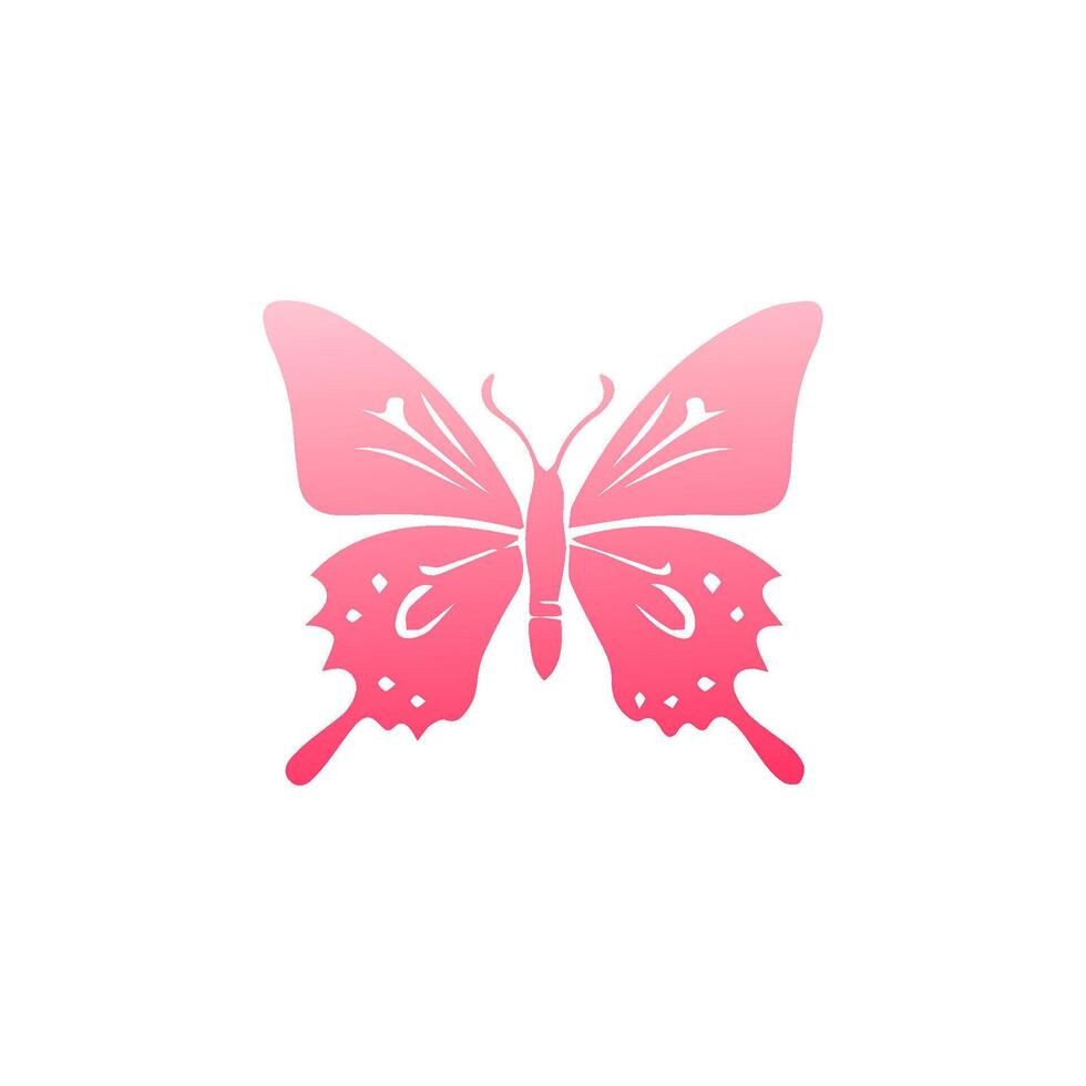 A pink butterfly logo on a white background vector