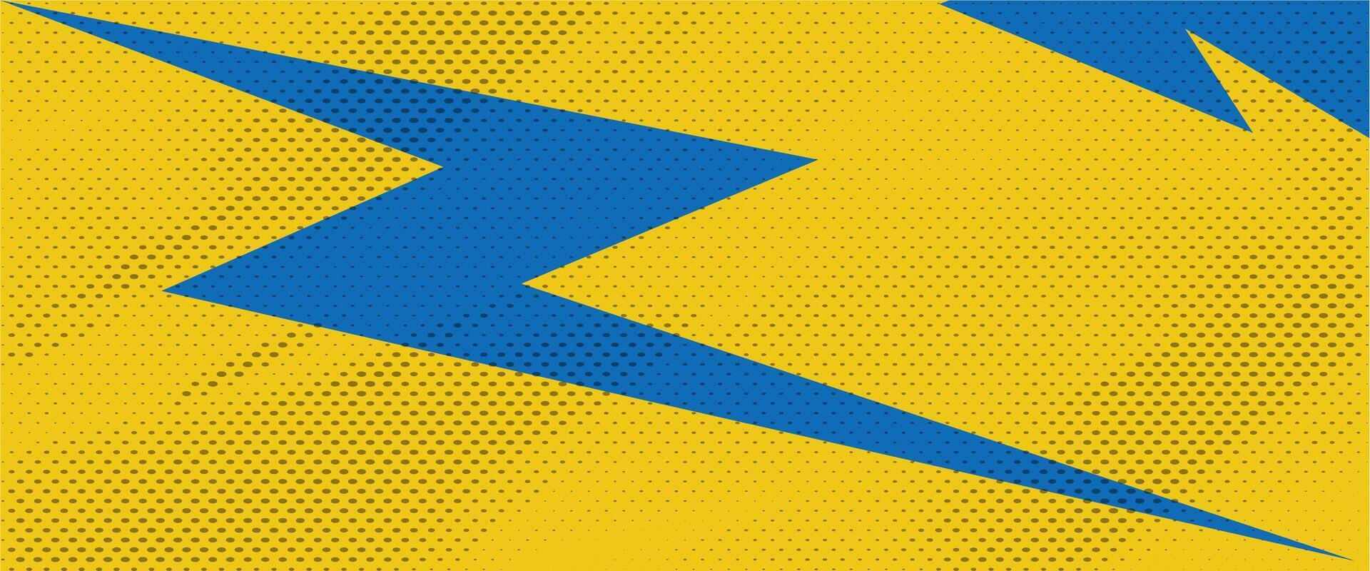 A blue and yellow lightning bolt on a yellow background vector