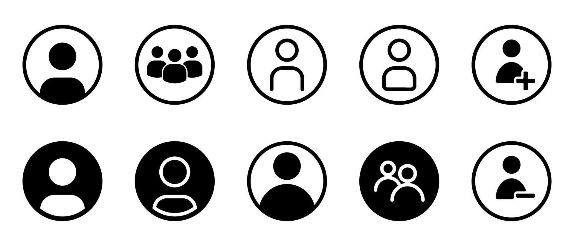 User profile and group icons collection set vector
