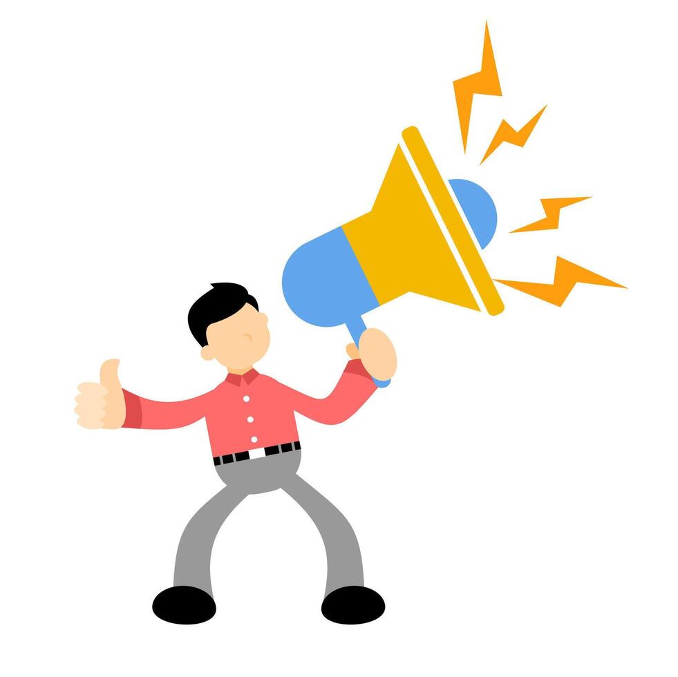 Man with megaphone vector
