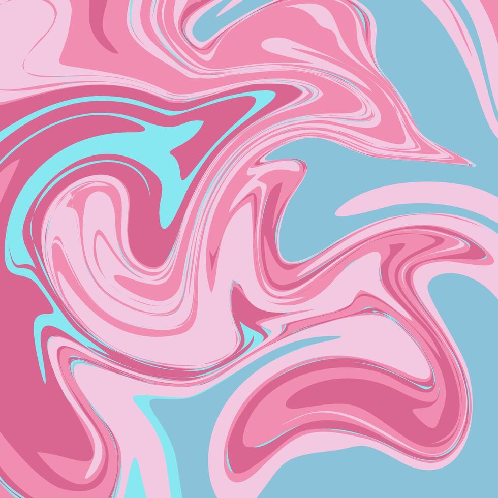 A pink and blue marble background with swirls vector