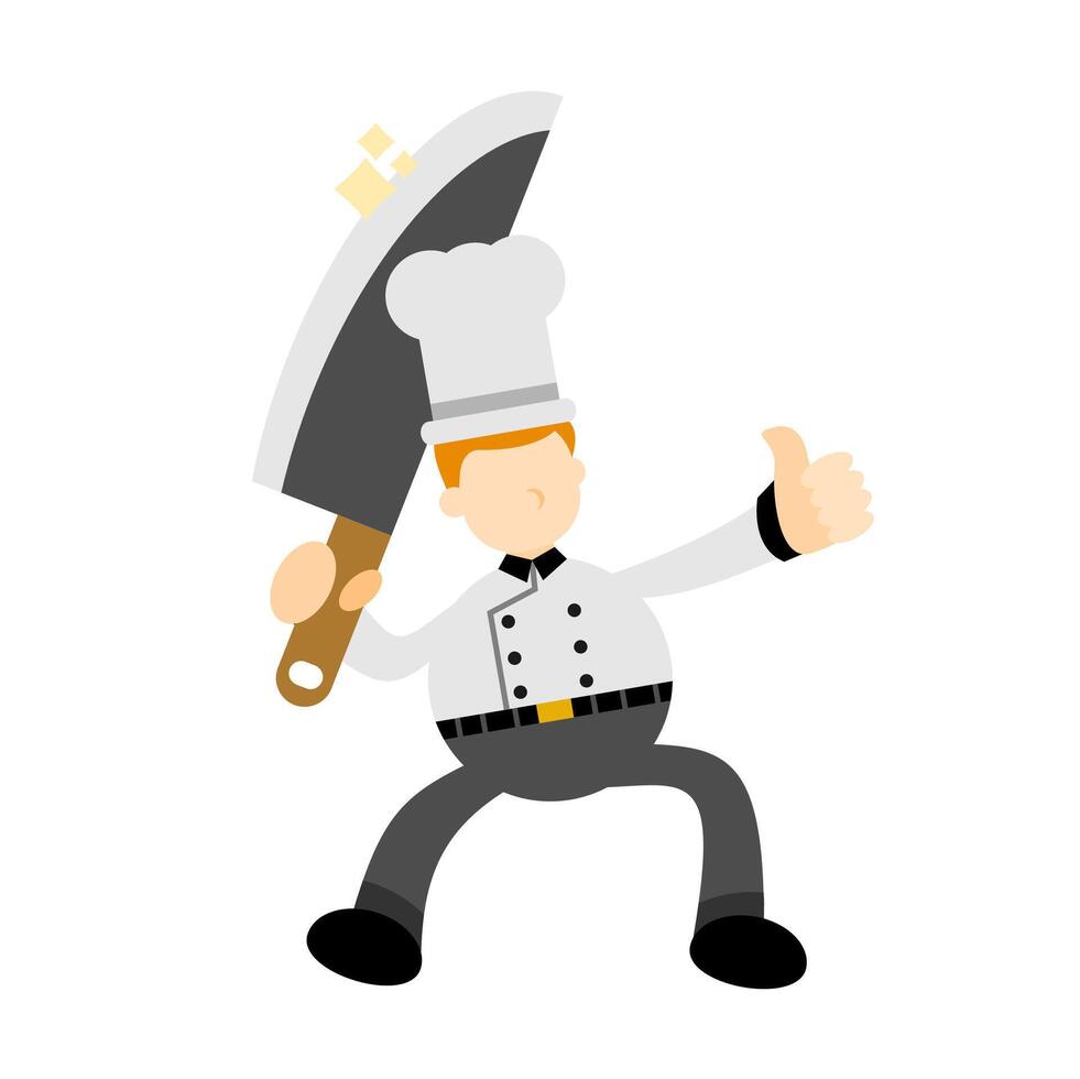 Chef chef with knife illustration vector