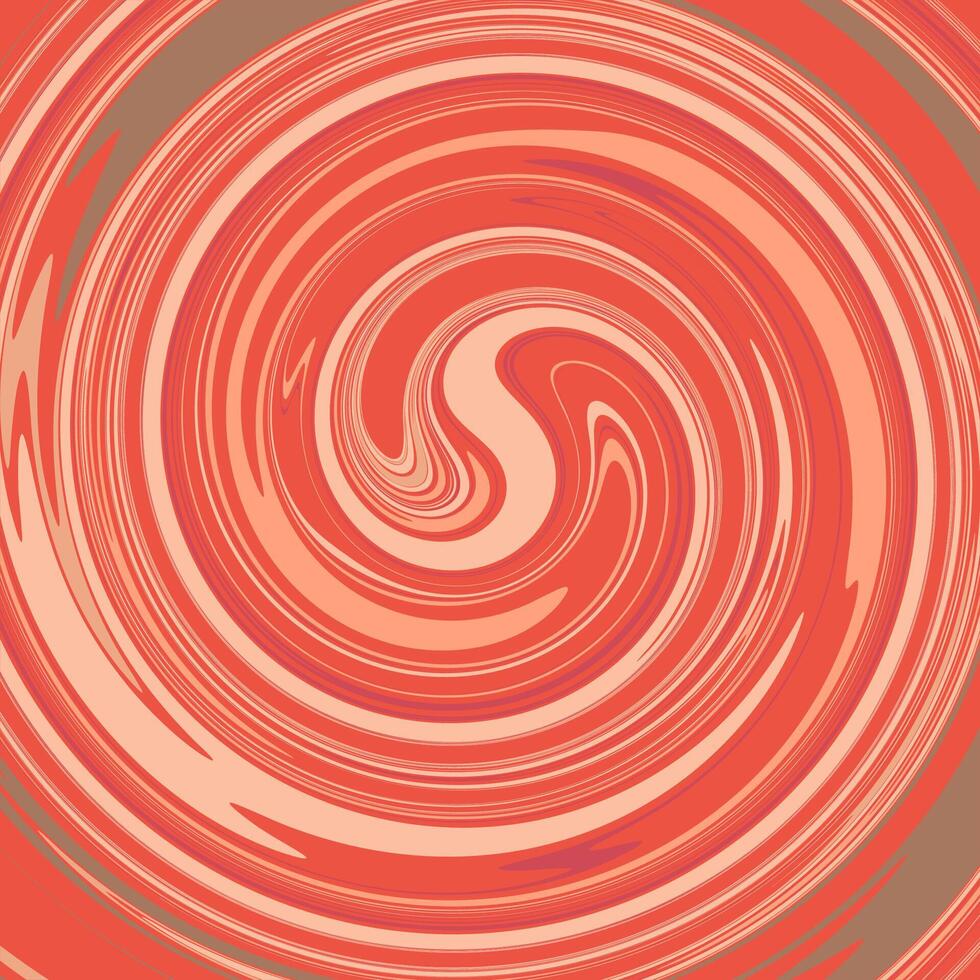 A red and orange swirl background with a spiral design vector