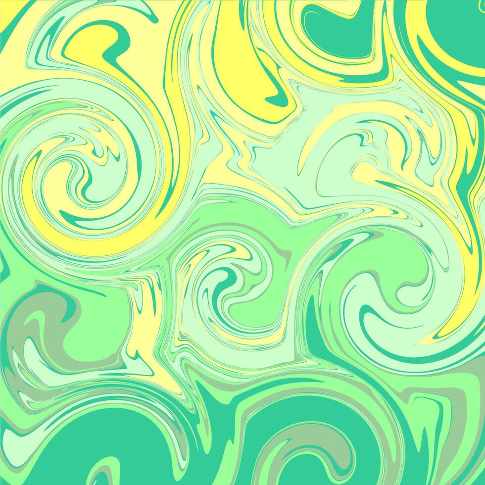 A green and yellow abstract background with swirls vector