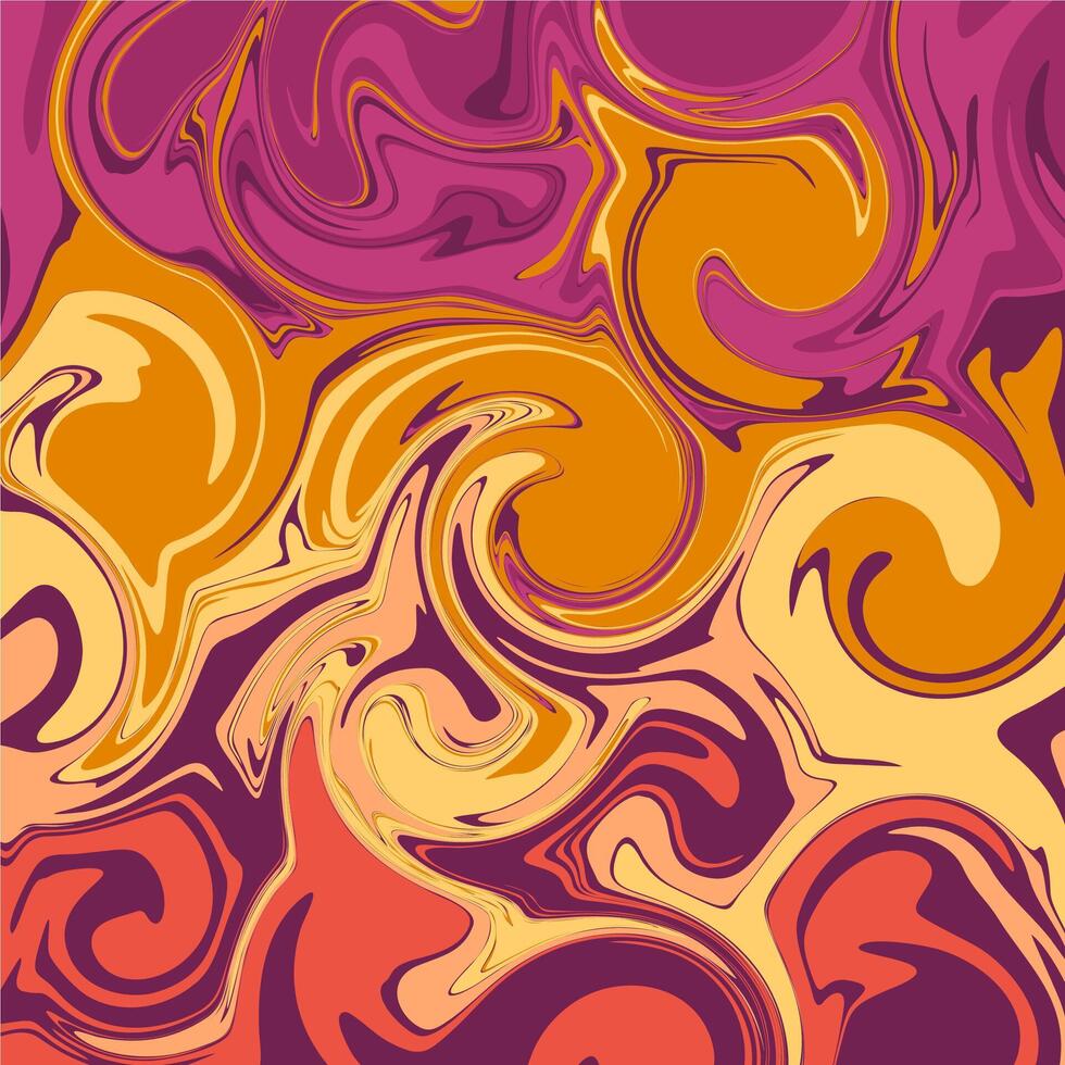 Abstract background with orange, yellow and purple swirls vector