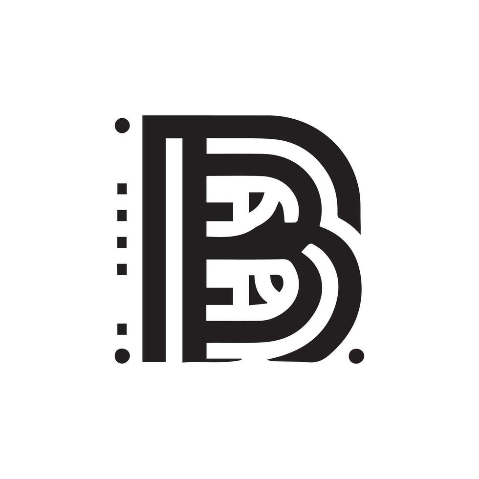 The letter b is in black and white vector