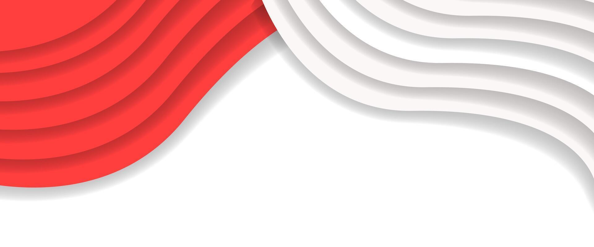An abstract red and white wave background vector