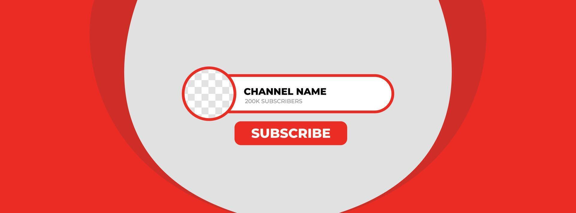 A red and white button with the word channel name vector
