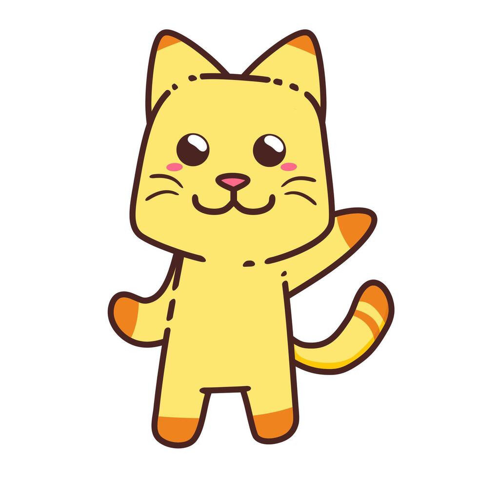 A cartoon cat with a smile on its face vector