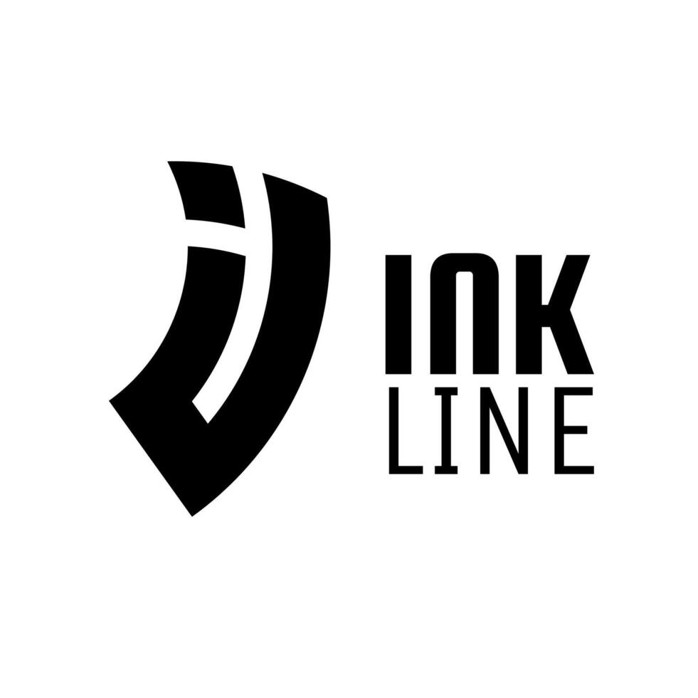 The ink line logo on a white background vector