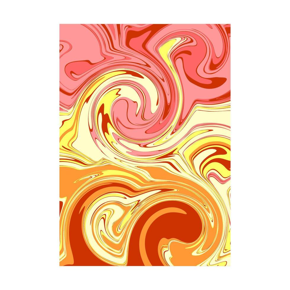 Abstract swirls in orange, yellow and pink vector