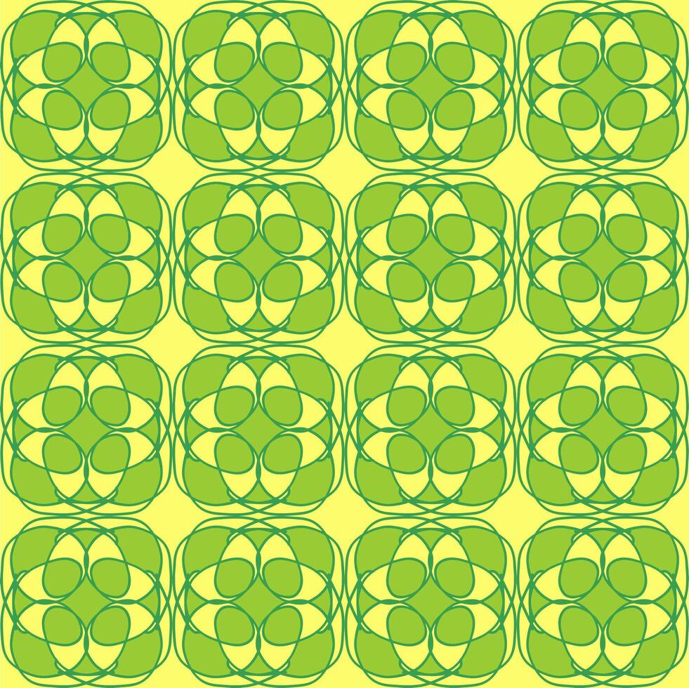 A green and yellow pattern with circles vector