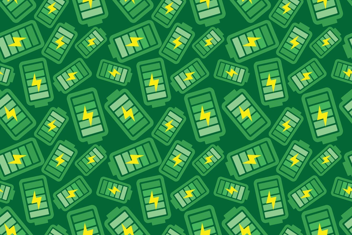 A green and yellow battery pattern on a green background vector