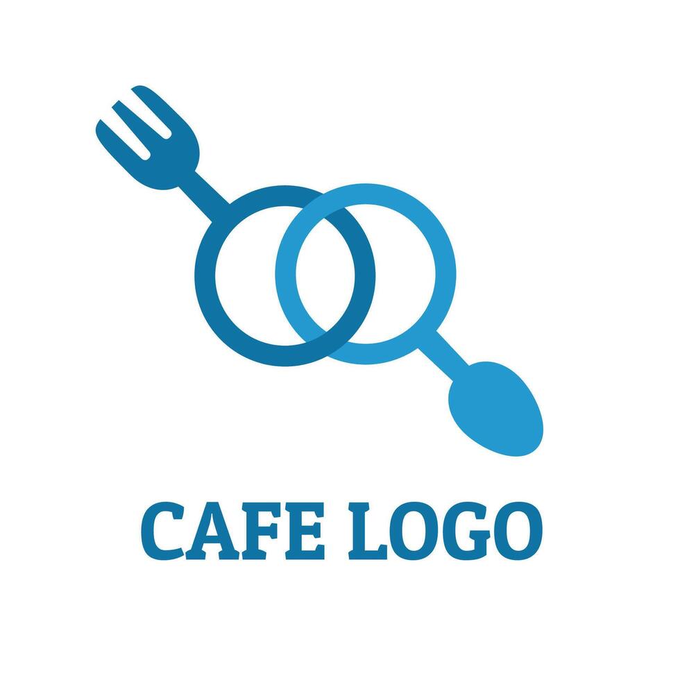 Cafe logo with fork and spoon vector