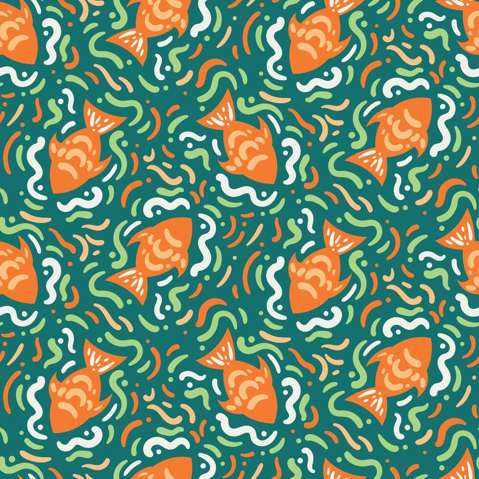 A pattern with fish on it vector