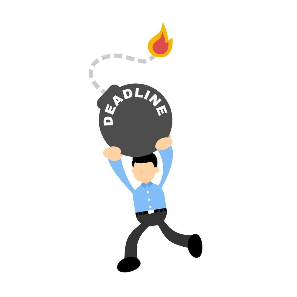 A man carrying a bomb with the word deadline on it vector