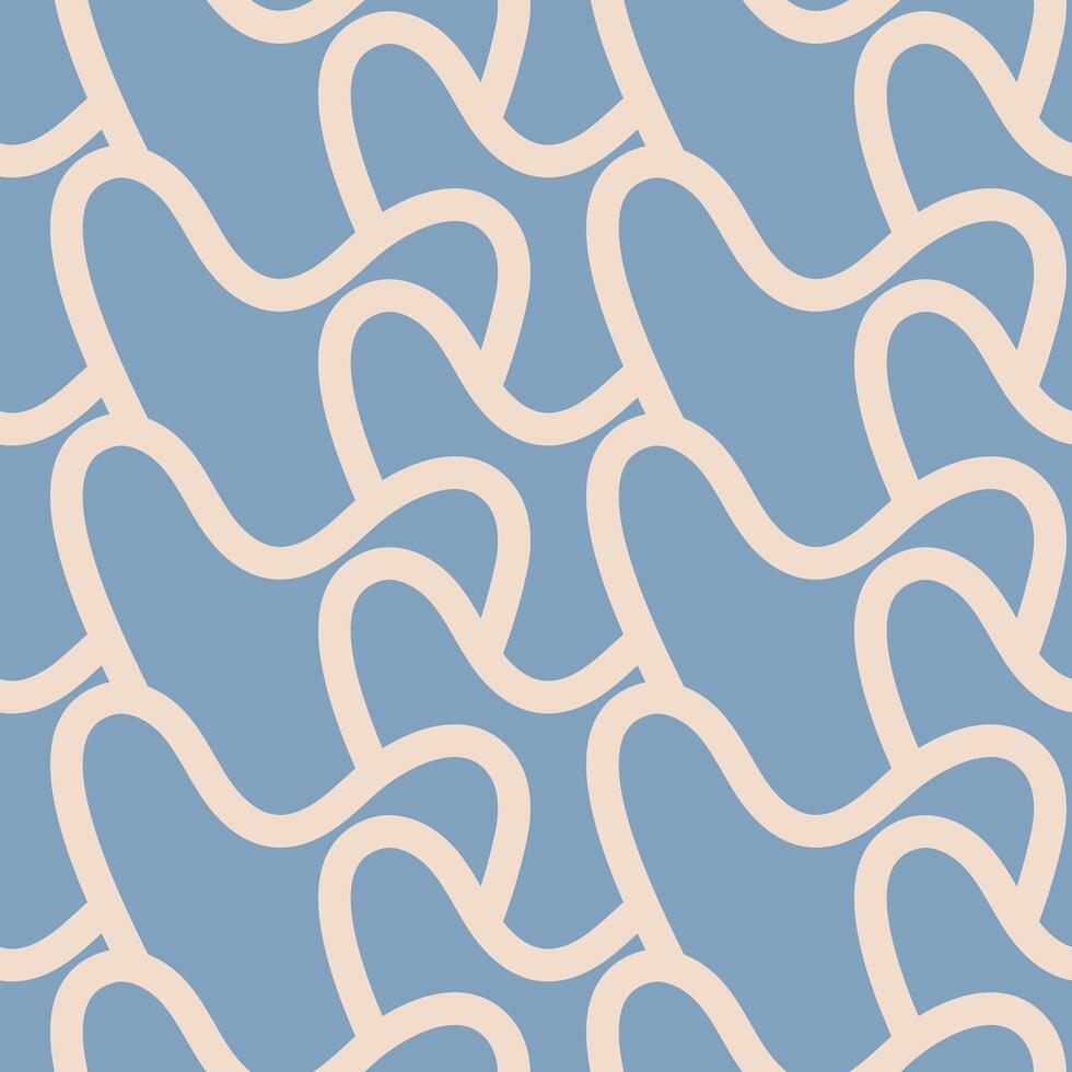 A blue and beige pattern with a curved shape vector