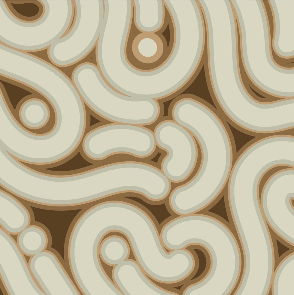 A brown and white pattern with swirls vector