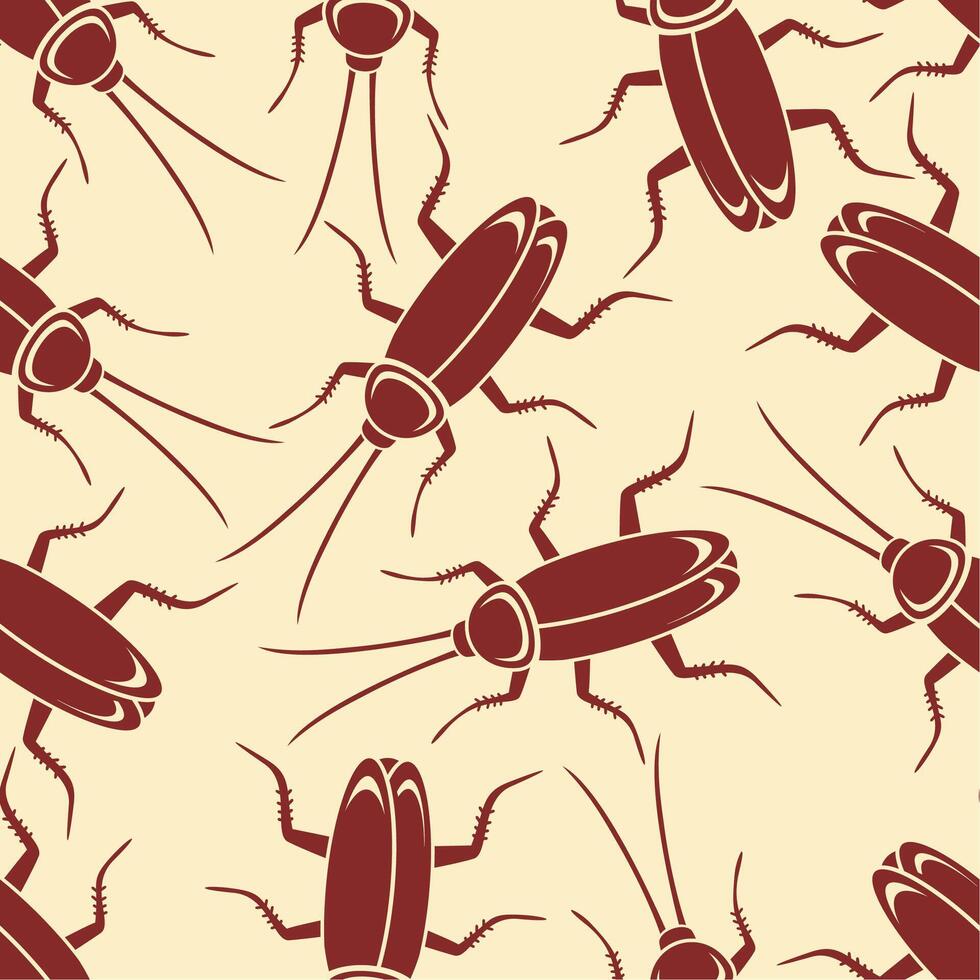 A pattern of bugs on a beige background vector