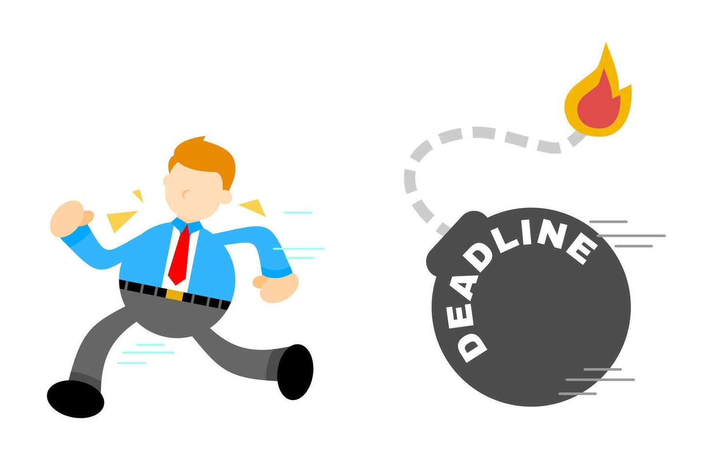 A man running with a deadline on his back vector