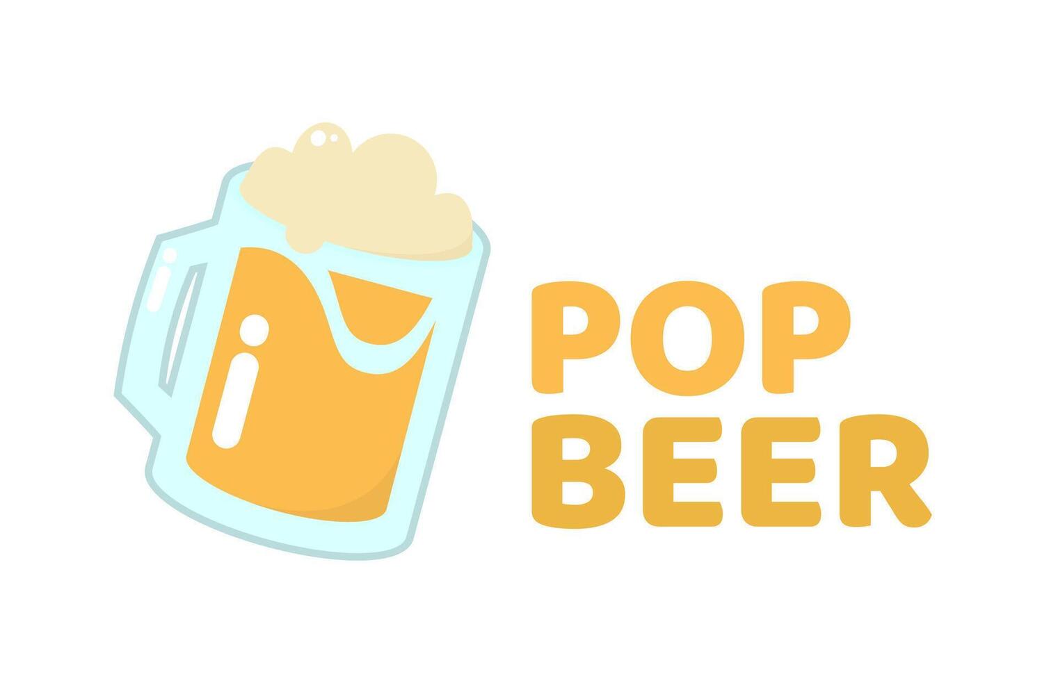 Pop beer logo design vector