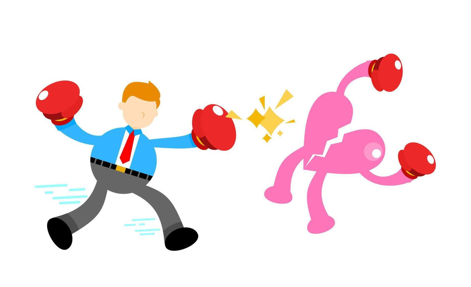 A cartoon man is punching another man in the face vector