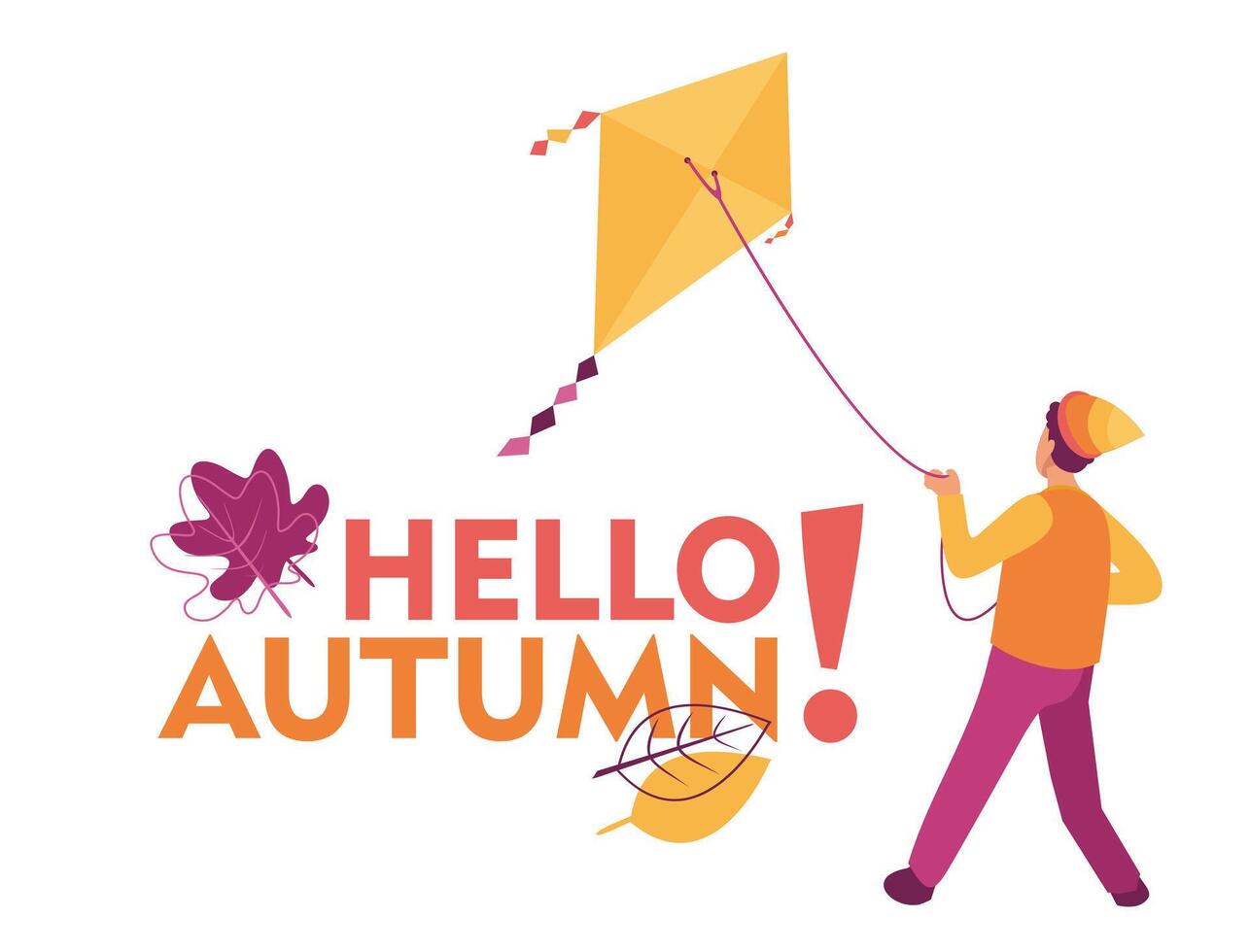 Hello autumn illustration vector
