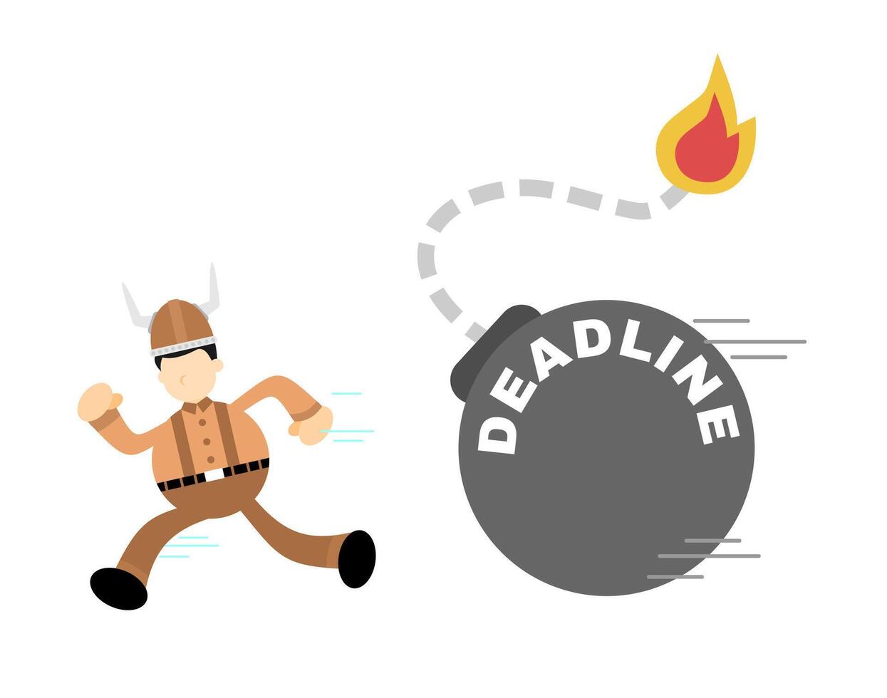 A man running towards a bomb with a deadline on it vector