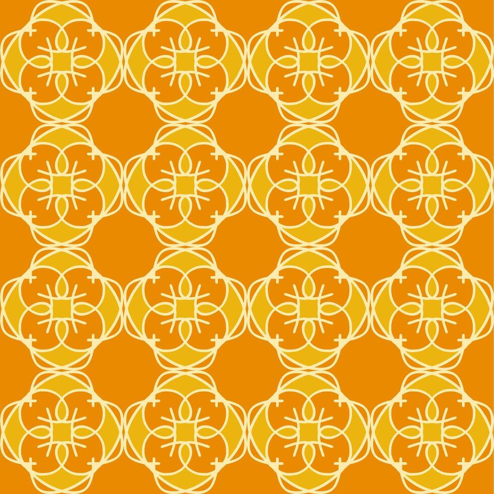 A seamless pattern with orange and yellow flowers vector