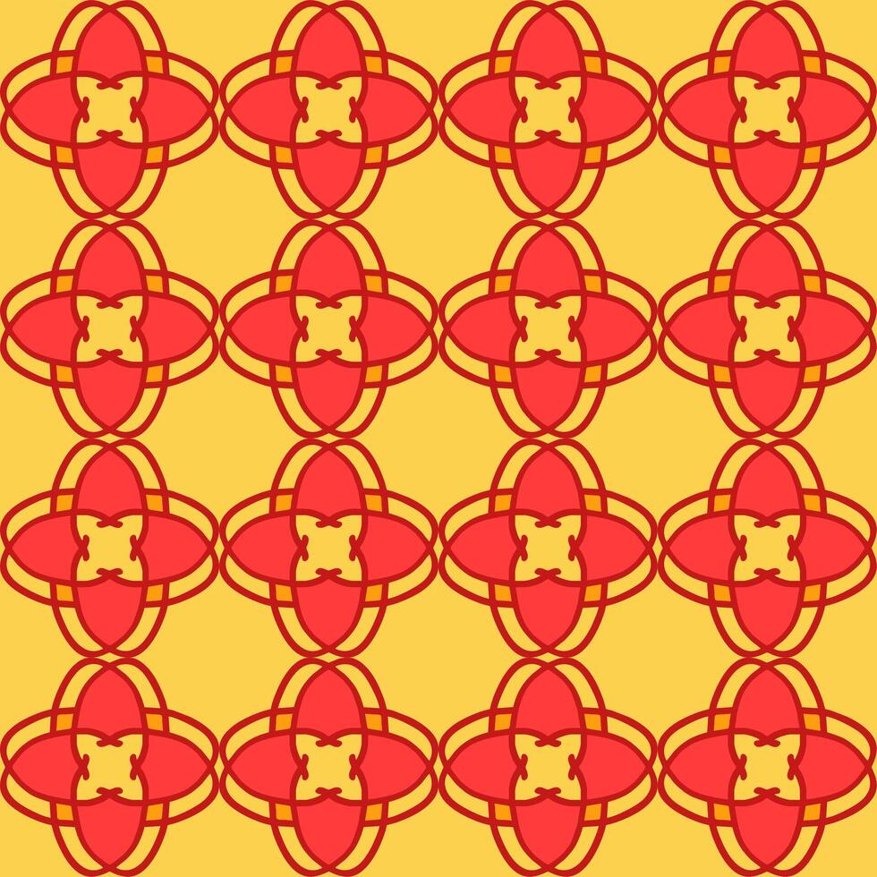 A red and yellow pattern with a star design vector