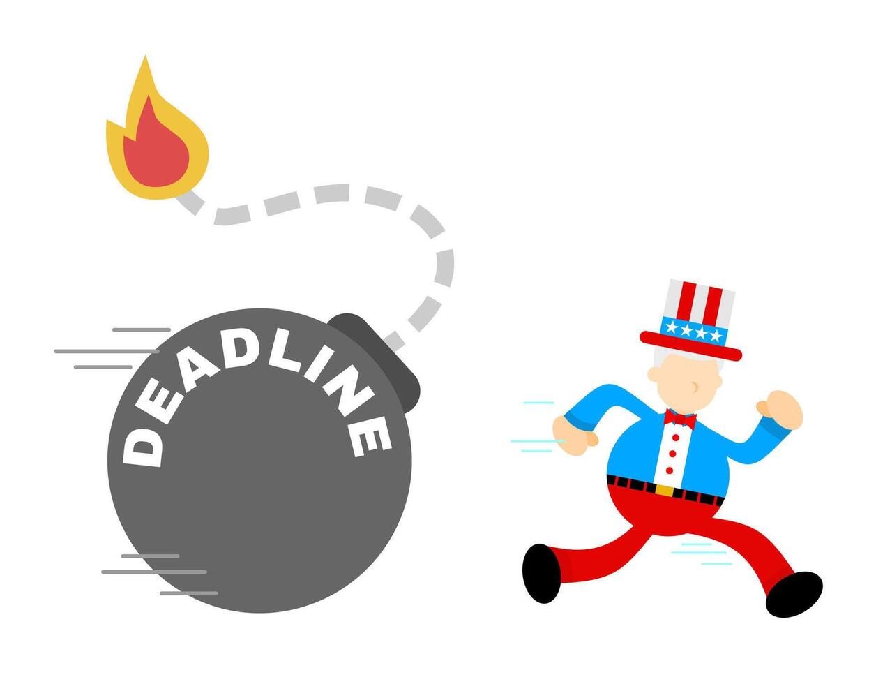 A cartoon man running with a bomb and deadline vector