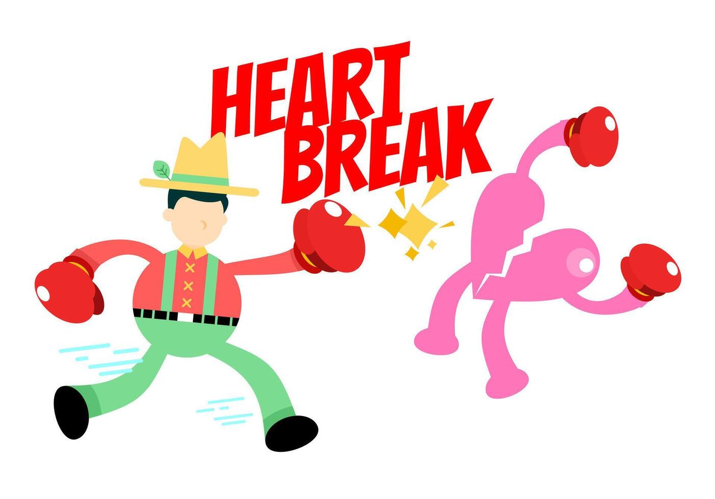 Heart break illustration vector