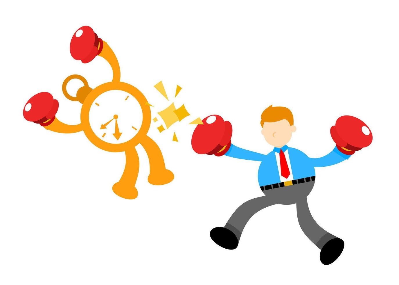 A man in a suit is punching a clock vector
